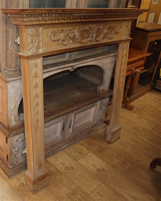 A George III style carved pine chimney piece Aperture H.100cm, W.83cm